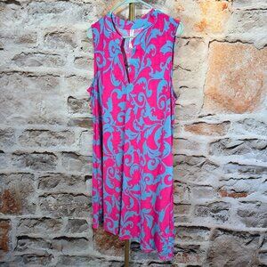 Dear Scarlett - Sleeveless Lizzy Dress - Pink, Blue - XL - NWT